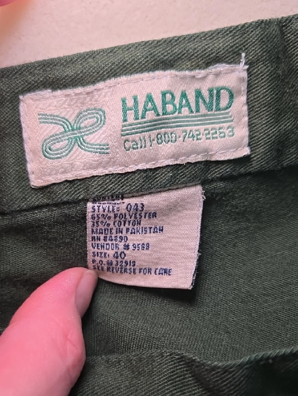 Haband Men's Shorts‎ Size 40 Forest Green Cargo Cotton